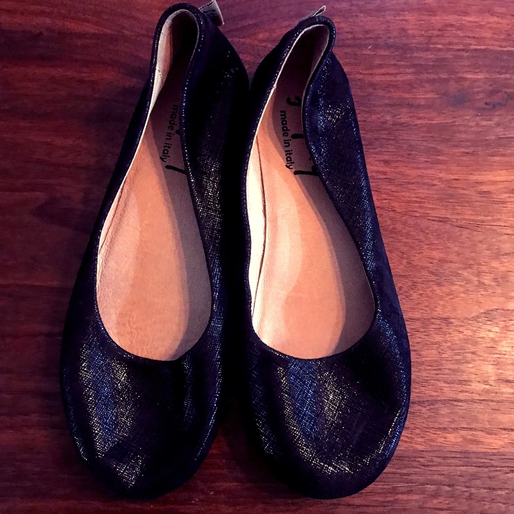 Fs/ny Black Snake Skin Ballerina Flats size 6